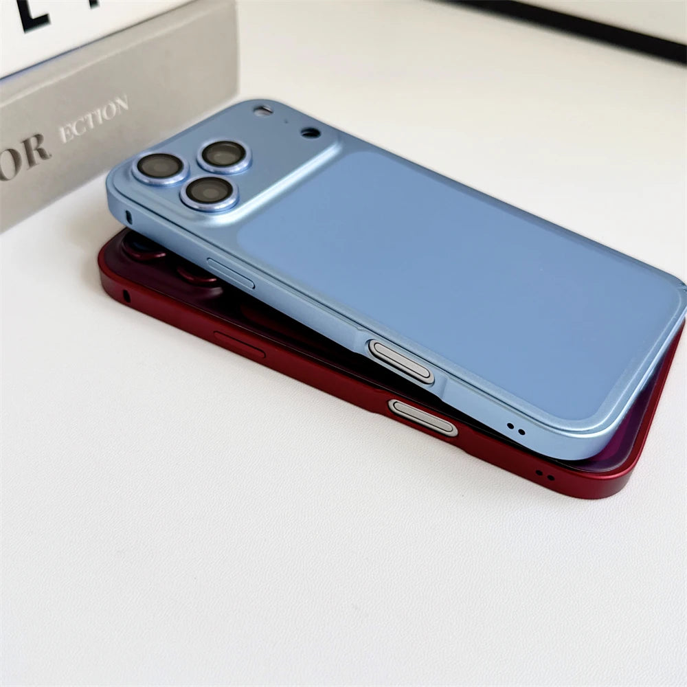Metal Pure Frame Phone Case For iPhone 18 17 16 15 14 13 12 Pro Max Instant Convert Luxury Alloy Border Bumper Paste Phone Cover