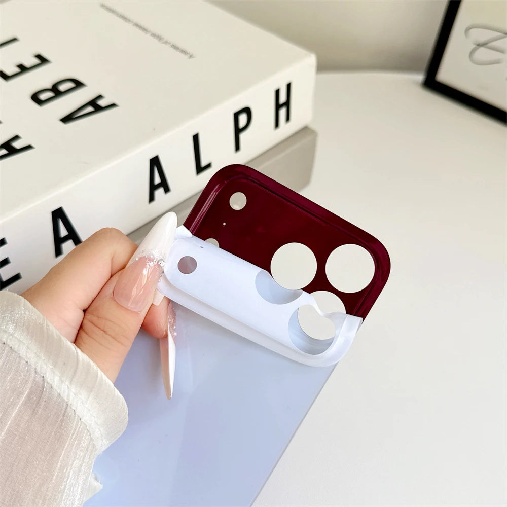 Metal Pure Frame Phone Case For iPhone 18 17 16 15 14 13 12 Pro Max Instant Convert Luxury Alloy Border Bumper Paste Phone Cover
