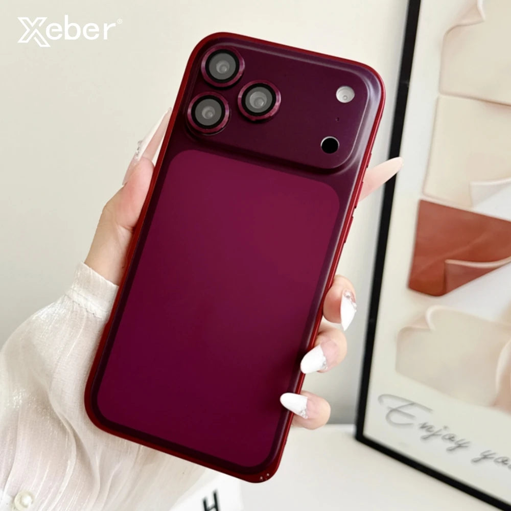 Metal Pure Frame Phone Case For iPhone 18 17 16 15 14 13 12 Pro Max Instant Convert Luxury Alloy Border Bumper Paste Phone Cover